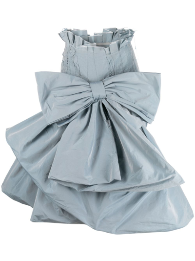Maison Margiela Oversized-bow Puffball-hem Skirt In Blue