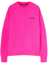 Palm Angels Logo-embroidered Wool-blend Jumper In Pink & Purple