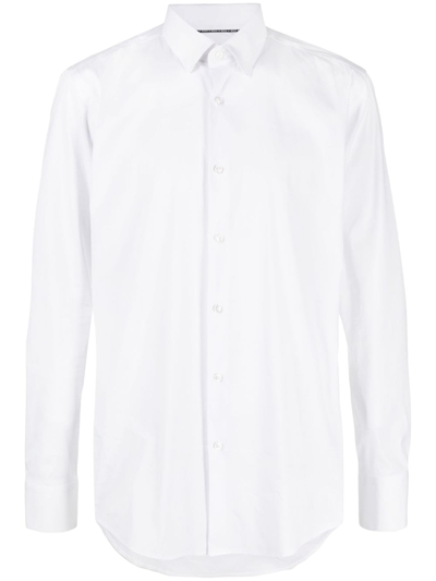 Hugo Boss Pointed-collar Long-sleeve Shirt In White