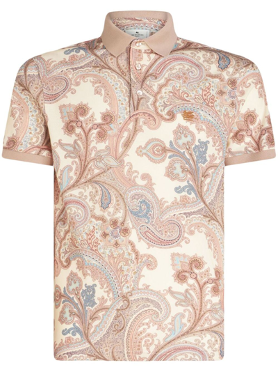 Etro Paisley-print Cotton Polo Shirt In Multicolor