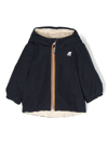 K-way Logo-patch Hooded Jacket In Blue