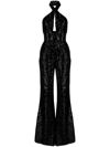 Elie Saab Sequin-embellished Halterneck Jumpsuit In Black