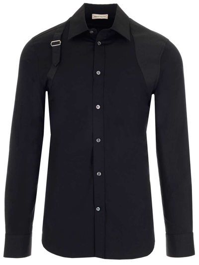 Alexander Mcqueen Black Harness Shirt In 1000 Black