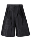 COMME DES GARÇONS HOMME DEUX WIDE LEG BLACK SHORTS