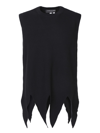 COMME DES GARÇONS HOMME DEUX ASYMMETRIC HEM BLACK WAISTCOAT