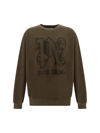 Palm Angels Monogram Crewneck Sweatshirt In Brown Bla