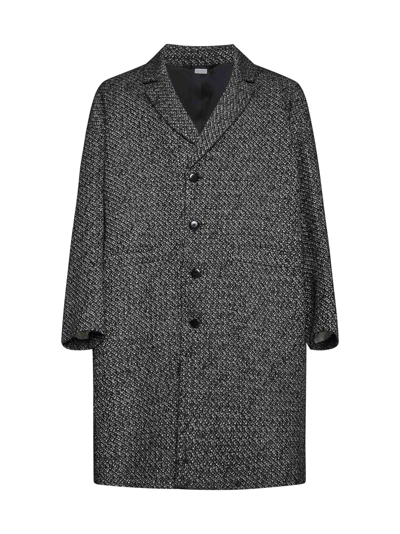 Random Identities Black Egg Shape Coat In Gray