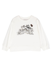 Monnalisa Panther Printed Cotton Blend Sweatshirt In White