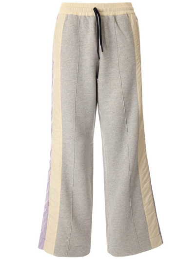 Moncler Drawstring Wide Leg Trousers In Grey