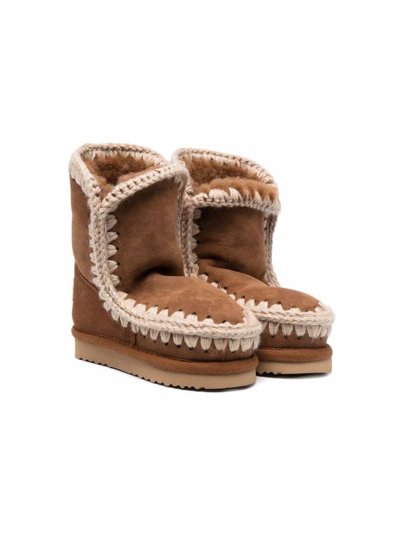 Mou Eskimo Boots In Brown Sheepskin Girl  Kids