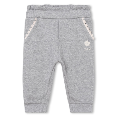 Chloé Babies' Tracksuit With Logo In Grigio