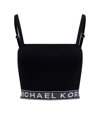 Michael Kors Logo Tape Stretch Knit Tank Top In Black