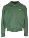 PALM ANGELS TRACK JACKET IN GREEN-COLORED TECHNICAL FABRIC