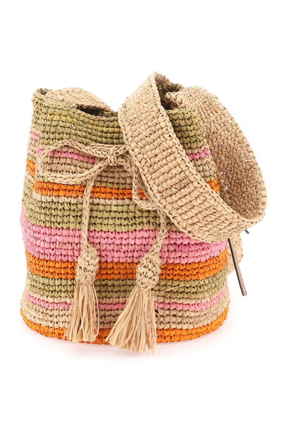 MANEBI RAFFIA BEACH BUCKET BAG