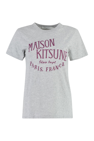 Maison Kitsuné Cotton Crew-neck T-shirt In Grey
