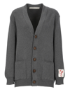 Golden Goose Darnelle Cardigan With Logo Patch In Grey