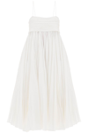 Khaite Lally Gathered Cotton-poplin Maxi Dress In White (white)