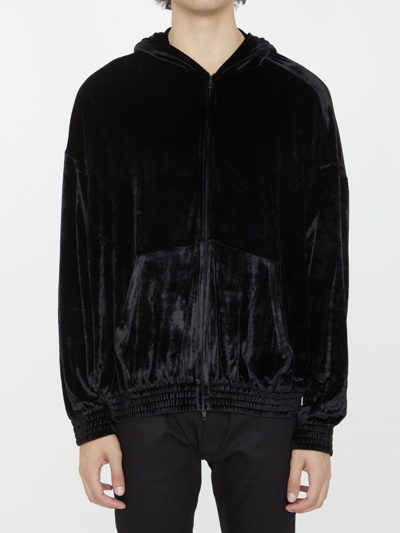 Balenciaga Bb Paris Strass Hoodie In Black