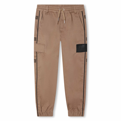 Givenchy Kids' 4g Motif-embroidered Trousers In Brown