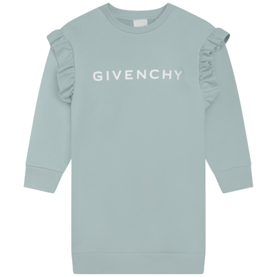 Givenchy Kids' Logo-print Sweatshirt Dress In Green
