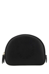 Stella Mccartney Perforated Logo-detail Make-up Bag In Nero