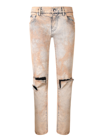 DOLCE & GABBANA OVERDYED RUST JEANS