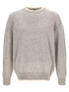Msgm Logo Wool & Cashmere Knit Sweater In Gray