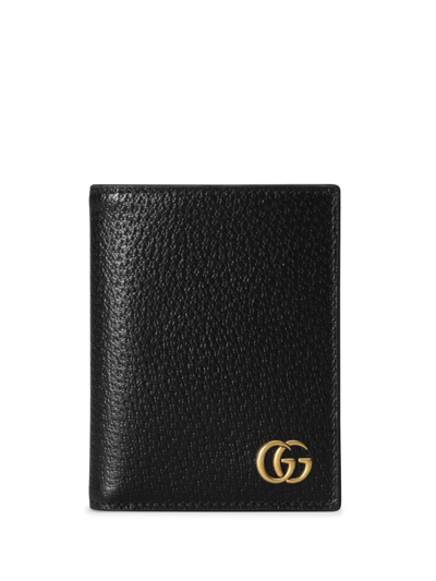 Gucci Gg Marmont Bi-fold Leather Wallet In Black