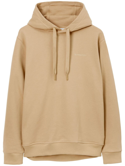 Burberry Equestrian-motif Hoodie In Neutrals