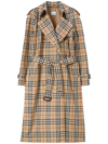 Burberry Checked Trench In Neutrals