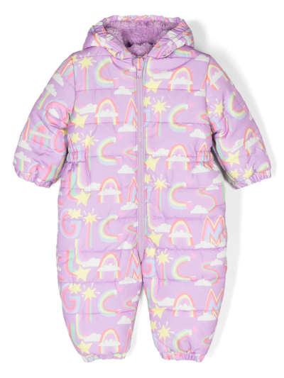 Stella Mccartney Babies' Graphic-print Hooded Body In Pink