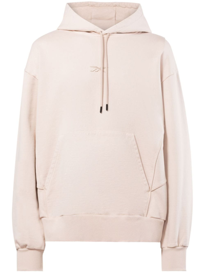Reebok Special Items Piped-trim Cotton Hoodie In Neutrals