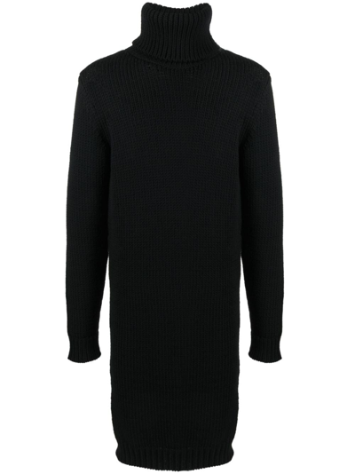 Saint Laurent Ribbed-knit Extra-long Jumper In Schwarz