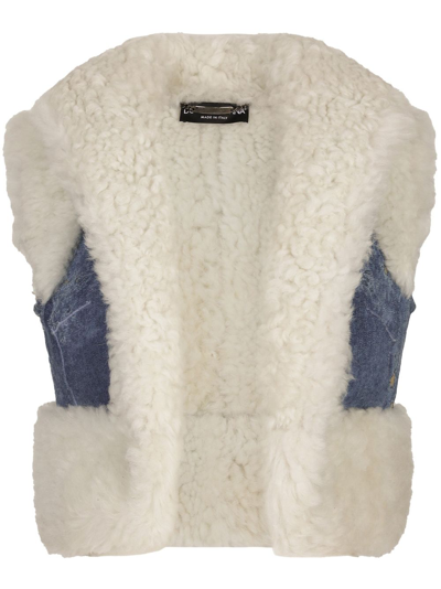 Dolce & Gabbana Denim Cropped Gilet In Multi