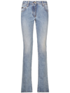 Dolce & Gabbana Logo-patch Low-rise Bootcut Jeans In Blue