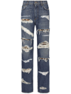 DOLCE & GABBANA DISTRESSED-EFFECT STRAIGHT-LEG JEANS