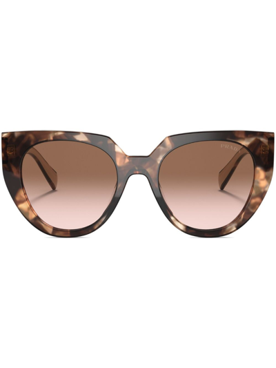 Prada Symbole Cat-eye Frame Sunglasses In Brown