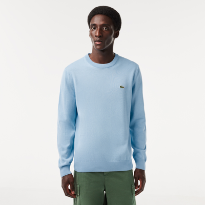 Lacoste Crew Neck Cotton Sweater - S - 3 In Blue