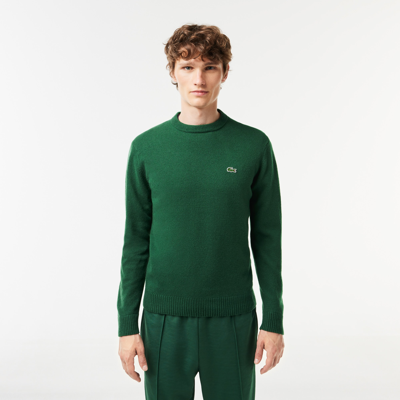 Lacoste Men's Crew Neck Wool Sweater - Xxl - 7 In Green