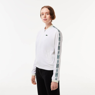 Lacoste Recycled Fiber Stretch Tennis Jacket - 36 In White