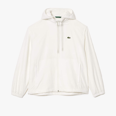 Lacoste Short Water-resistant Jacket With Removable Hood - 60 - Xl-2xl In White