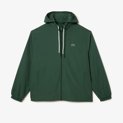Lacoste Short Water-resistant Jacket With Removable Hood - 50 - M In Green