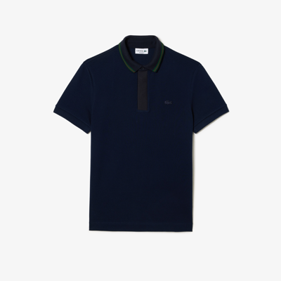 Lacoste Smart Paris Regular Fit Contrast Neck Polo - 4xl - 9 In Blue