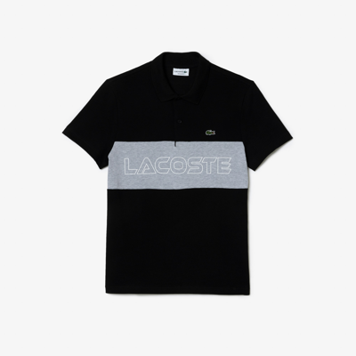 Lacoste Stretch Piquã© Colorblock Polo - S - 3 In Black