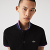 Lacoste Men's Classic Fit Striped Trim Short Sleeve Polo Shirt In Black