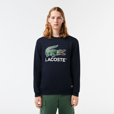 Lacoste Classic Fit Cotton Fleece Sweatshirt - Xxl - 7 In Blue
