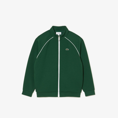 Lacoste Zip-up Sweatshirt With Contrasting Details - 5 Years In Green