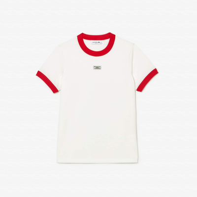 Lacoste Slim Fit Cotton Tennis Badge T-shirt - 38 In White
