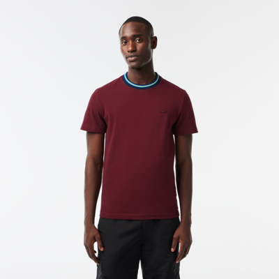 Lacoste Men's Stripe Collar Stretch Piquã© T-shirt - 4xl - 9 In Red