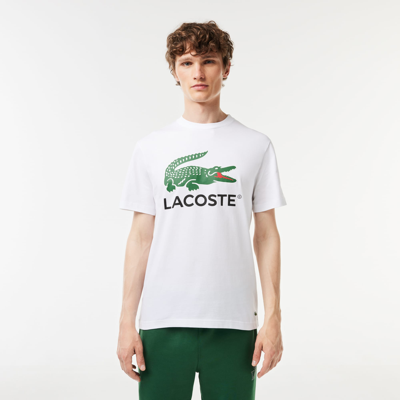 Lacoste Cotton Jersey Signature Print T-shirt - 4xl - 9 In White